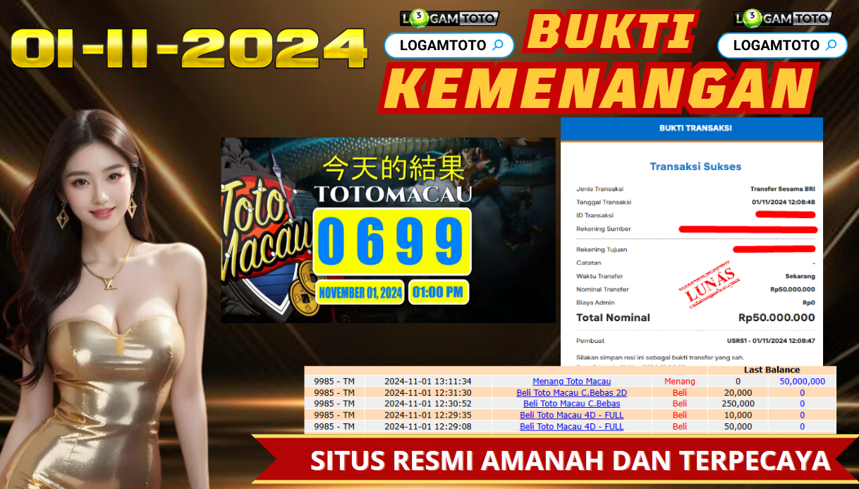 SELAMAT KEPADA MEMBER SETIA LOGAMTOTO BERHASIL JACKPOT DI PERMAINAN TOGEL TOTO MACAU SEASON 1